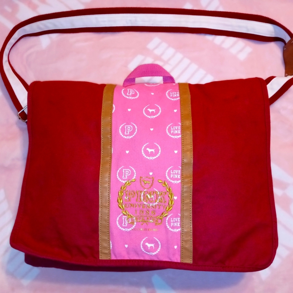 Victorias Secret Pink Rare Vintage XL messanger laptop school bag tote